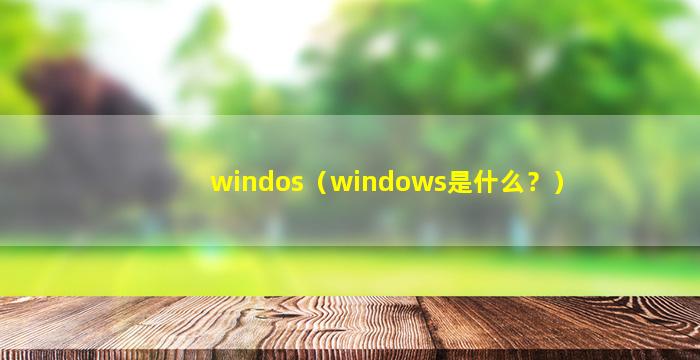 windos（windows是什么？）